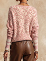 Curated Designer –Cozy Wool blend Leopard-print Pullover With A Brushed Finish