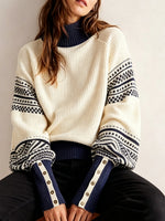 Comfortable And Casual Mock-neck Waffle-knit Top