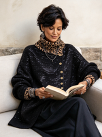 Sparkly Chic Party Asymmetrical Button Sweater