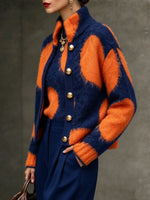 Chic Large-polka-dot Knit Cardigan