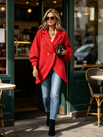 Elegant Oversized Tulip Hem Lapel Cardigan