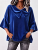 Elegant Peter Pan Collar Flared Sleeve Velvet Shirt