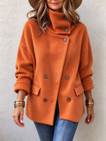 Chic Asymmetric Button Design Corduroy Jacket