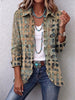 Earthy Abstract Dot Print Ruffled Jacket