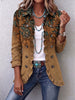 Rustic Damask Print Ruffled Jacket
