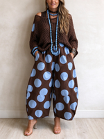 Casual Relaxed Brown Open-knit Mesh Sweater Top