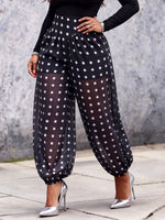 Elegant Polka-dot Sheer Trousers (lantern Pants)
