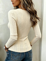 Cozy Button-Accented Two-Piece Effect Knit Top