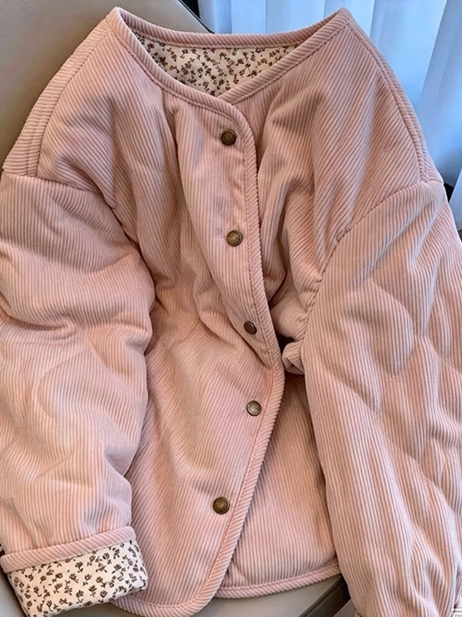 Casual Quilted Corduroy Jacket